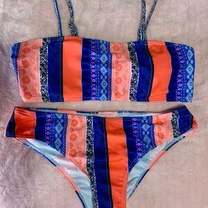 Colorful Bohemian Striped Bikini Set